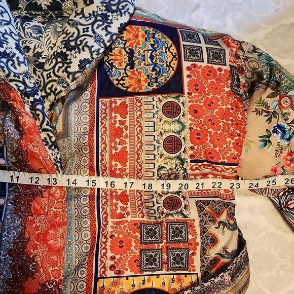 Johnny Was reversible patchwork print down puffer jacket - Picture 11 of 14